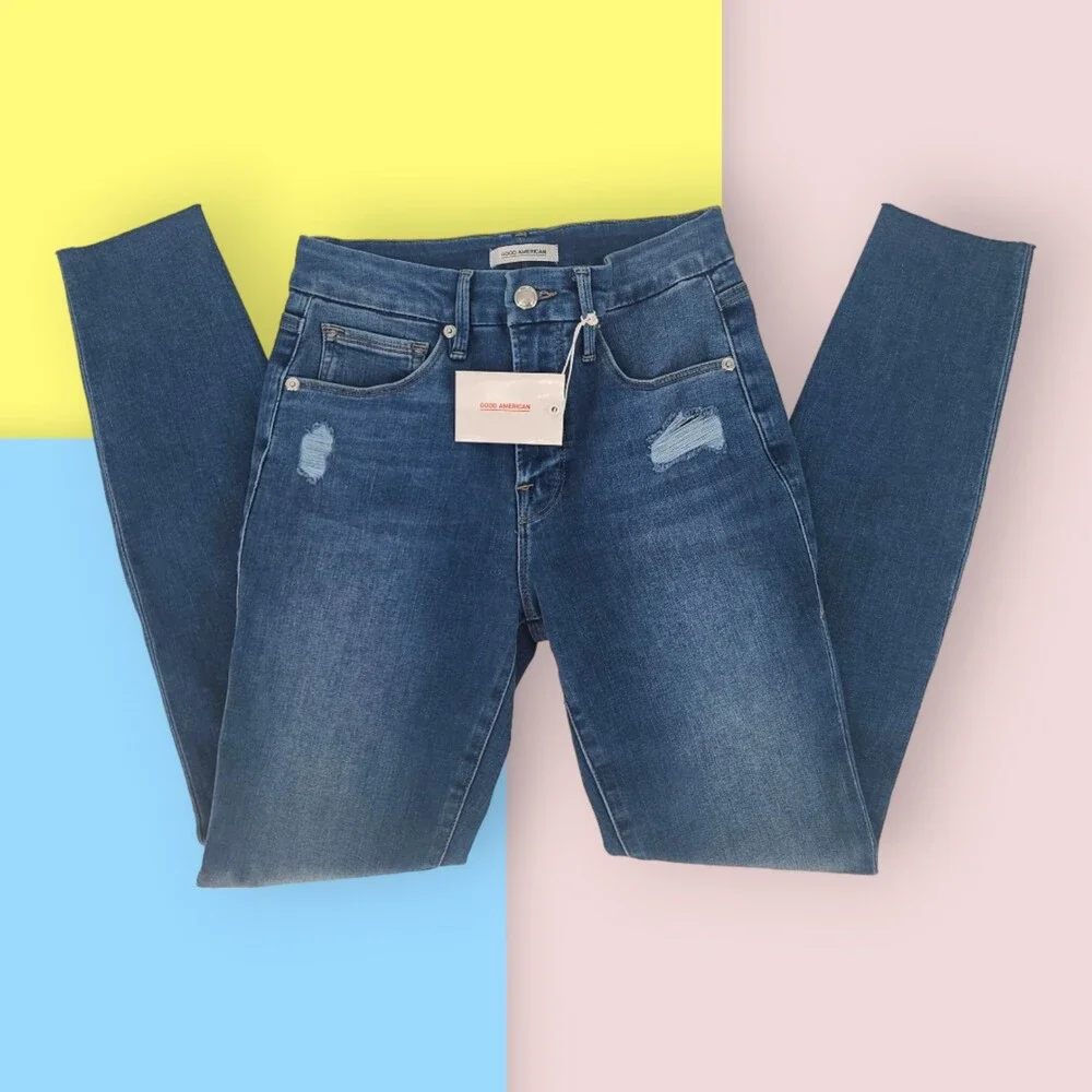 Good American Good Legs High Waist Skinny Fit Jeans 4/27